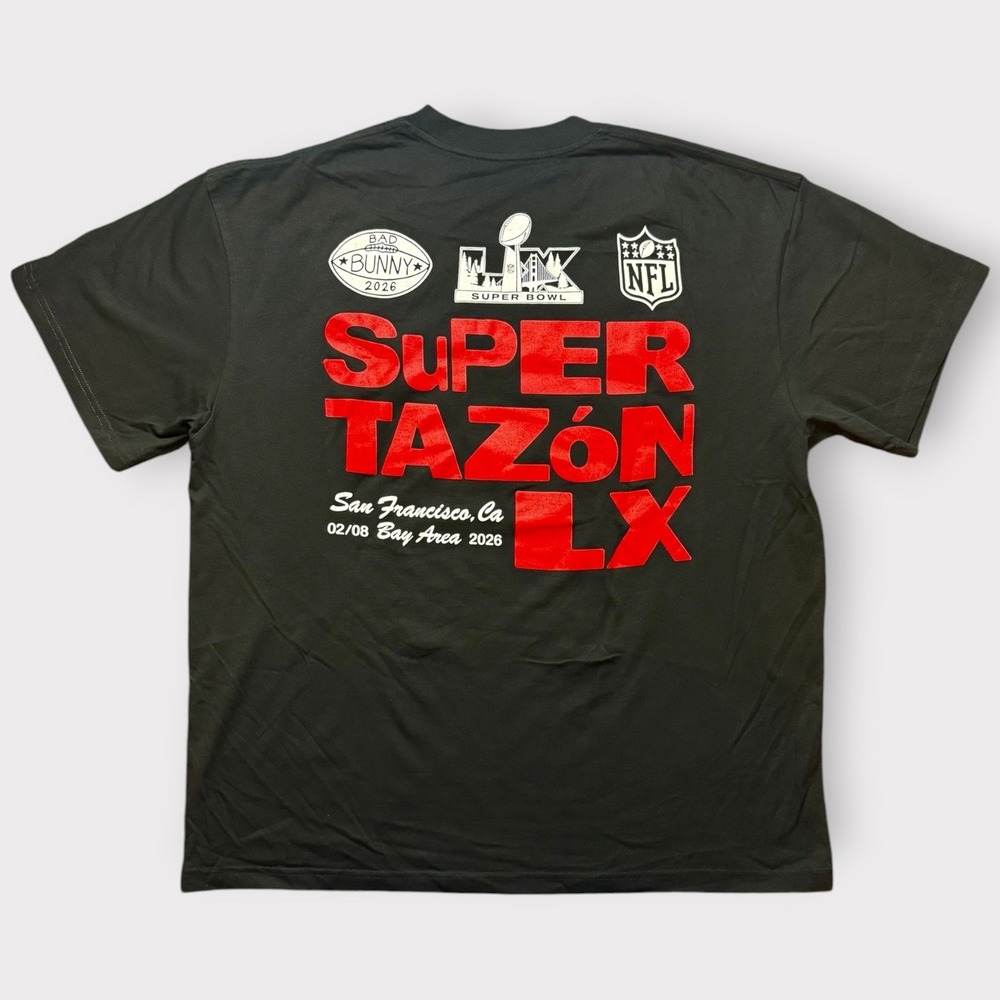 Bad Bunny NFL Super Bowl LX San Francisco T-Shirt Black Mens Large SuPER TAZÓN